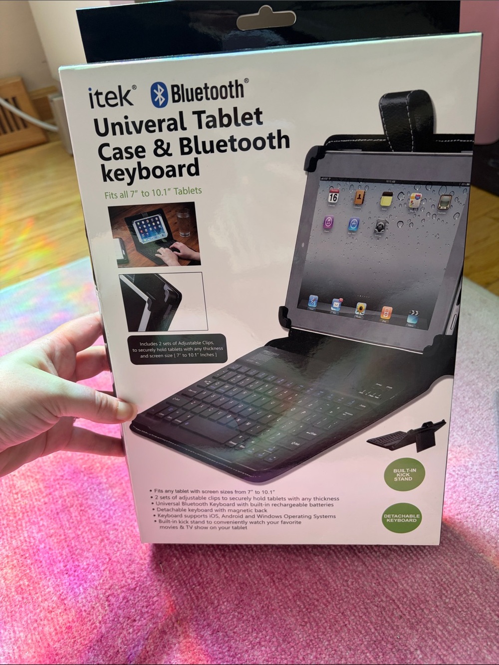 Bluetooth Universal Tablet Case & Bluetooth Keyboard - Black